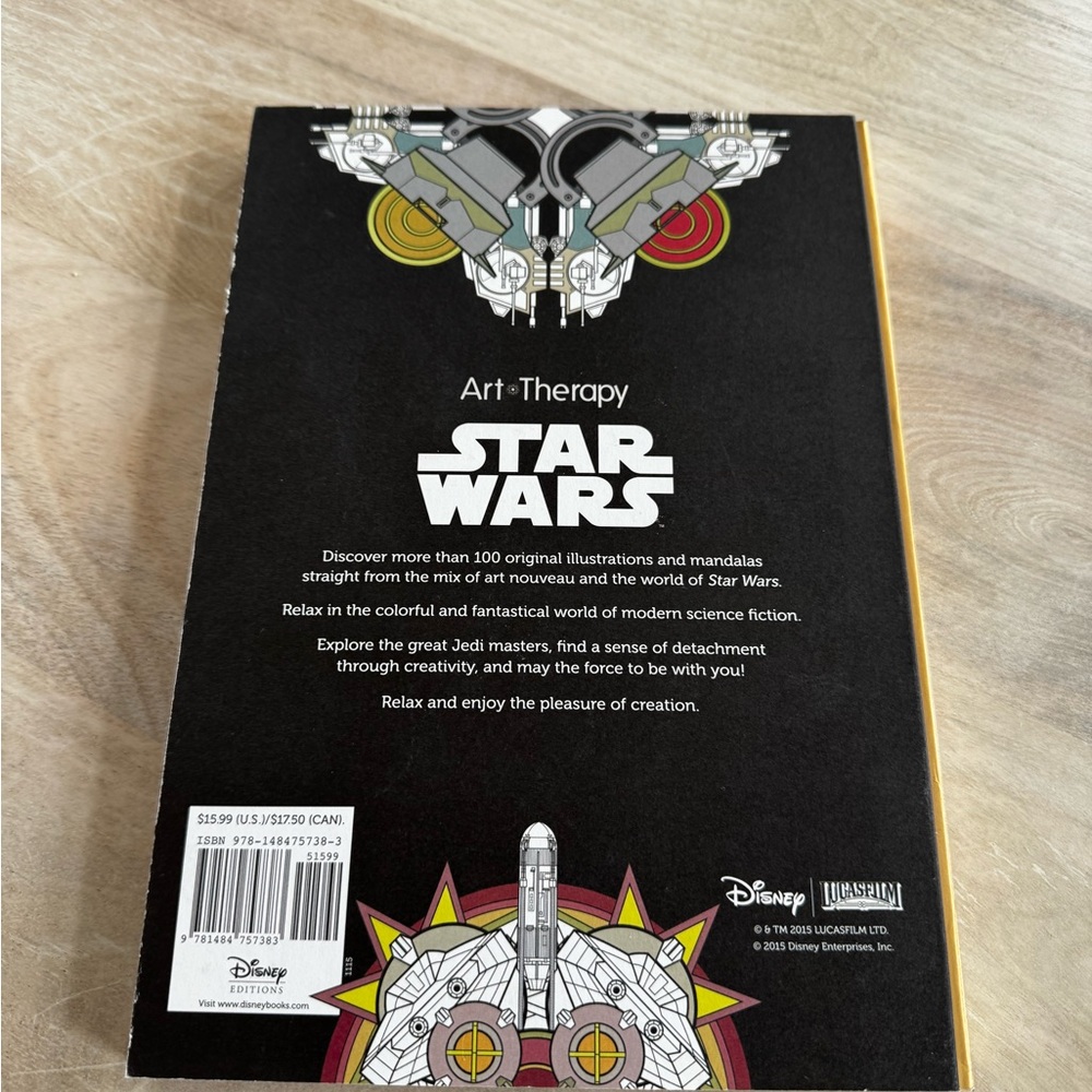 Star Wars Art-Therapy Coloring Book - Black, Green, and Gold - Picture 3 of 4